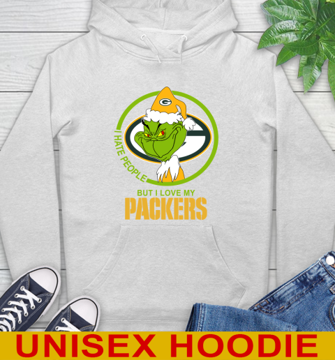 Green Bay Packers NFL Christmas Grinch I Hate People But I Love My Favorite Football Team Hoodie