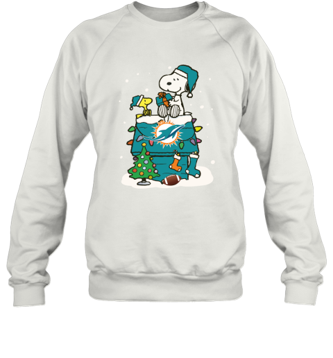 A Happy Christmas With Miami Dolphins Snoopy Shirts Sweatshirt