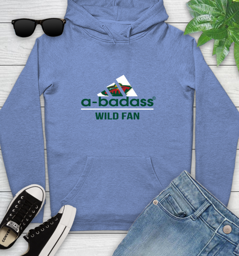 NHL A Badass Minnesota Wild Fan Adidas Hockey Sports Youth Hoodie 13