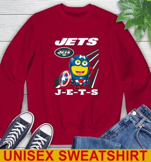 NFL Football New York Jets Captain America Marvel Avengers Minion Shirt Sweatshirt 9