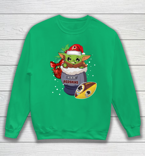 Washington Redskins Christmas Baby Yoda Star Wars Funny Happy NFL Sweatshirt 6