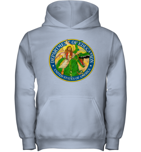 k0wt department of education badass jesus riding a dinosaur shirts youth hoodie 43 front light pink