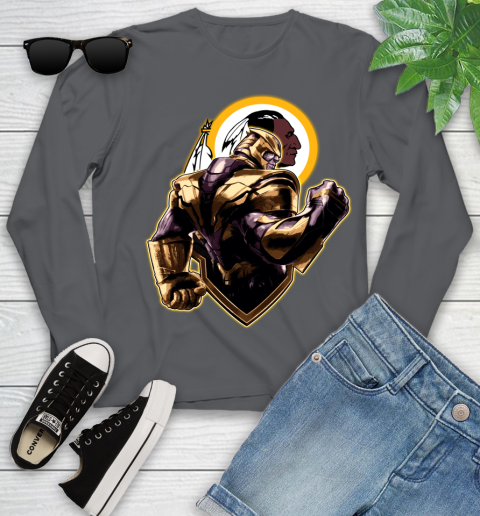 NFL Thanos Avengers Endgame Football Sports Washington Redskins Youth Long Sleeve 8