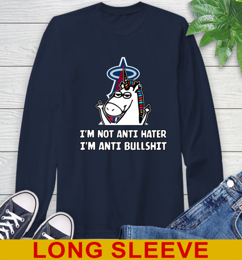 Los Angeles Angels MLB Baseball Unicorn I'm Not Anti Hater I'm Anti Bullshit (1) Long Sleeve T-Shirt 4