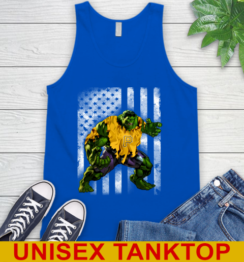 Pittsburgh Pirates Hulk Marvel Avengers MLB Baseball American Flag Tank Top 4
