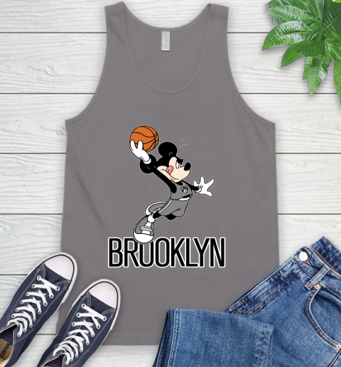 NBA Basketball Brooklyn Nets Cheerful Mickey Mouse Shirt Tank Top 7