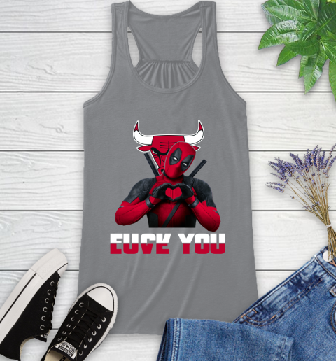 NBA Chicago Bulls Deadpool Love You Fuck You Basketball Sports Racerback Tank 4