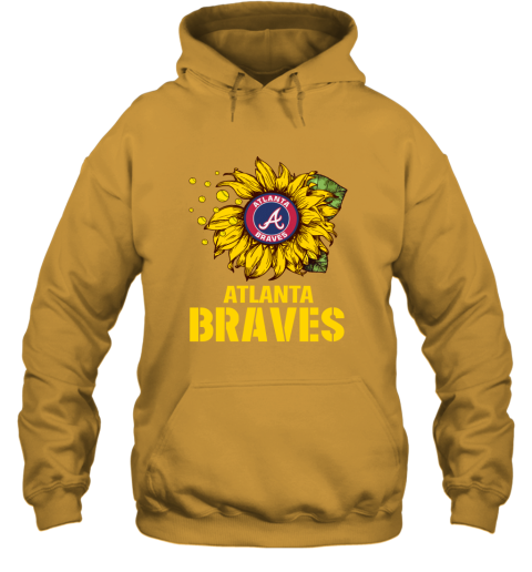 Gildan Atlanta Braves A Logo Pullover Hoodie Gold 5XL