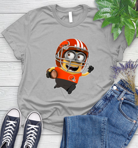 NFL Cleveland Browns Minions Disney Football Sports Women's T-Shirt 5
