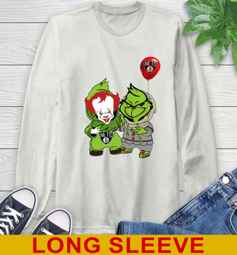 Brooklyn Nets Baby Pennywise Grinch Christmas NBA Basketball Long Sleeve T-Shirt 12