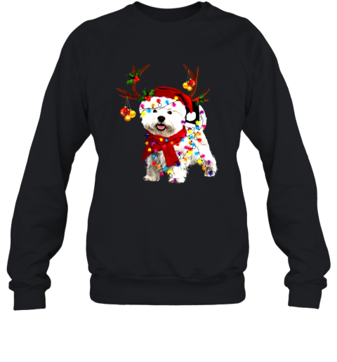 Westie gorgeous reindeer light christmas Shirt Sweatshirt