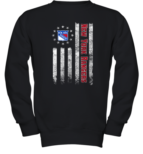 NHL American Flag Hockey Sports New York Rangers Youth Sweatshirt