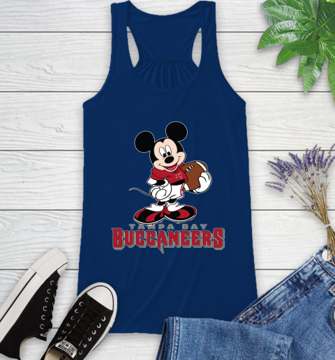 NFL Football Tampa Bay Buccaneers Cheerful Mickey Mouse Shirt Racerback Tank 8