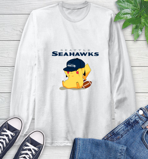 NFL Pikachu Football Seattle Seahawks Long Sleeve T-Shirt