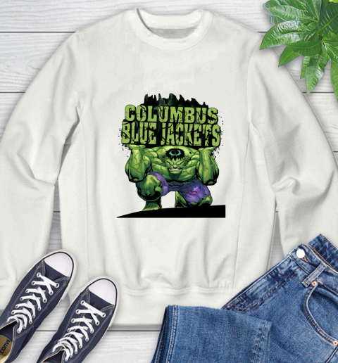 Columbus Blue Jackets NHL Hockey Incredible Hulk Marvel Avengers Sports Sweatshirt