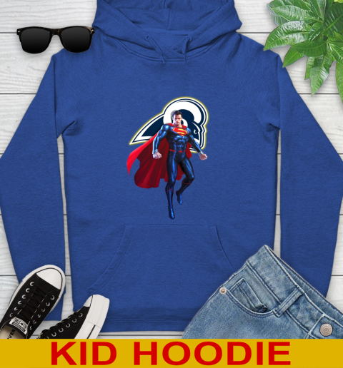 NFL Superman DC Sports Football Los Angeles Rams Youth Hoodie 10