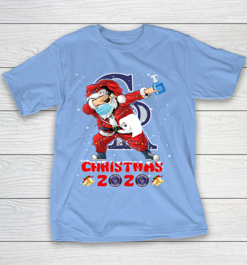 Colorado Rockies Funny Santa Claus Dabbing Christmas 2020 MLB Youth T-Shirt 8