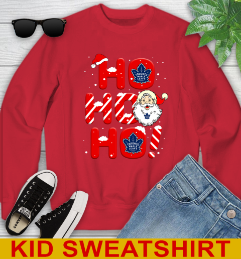 Toronto Maple Leafs NHL Hockey Ho Ho Ho Santa Claus Merry Christmas Shirt Youth Sweatshirt 7