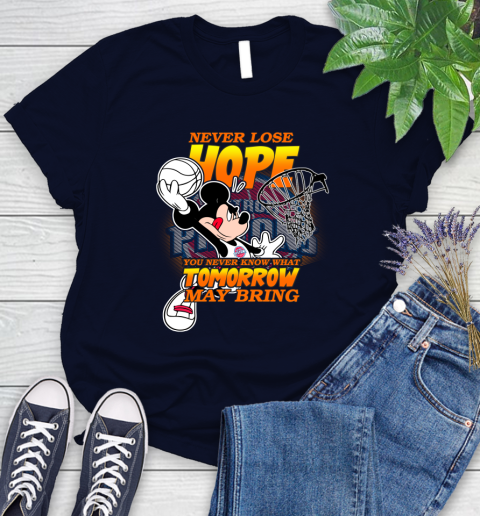 Detroit Pistons NBA Basketball Mickey Disney Never Lose Hope Women's T-Shirt 2