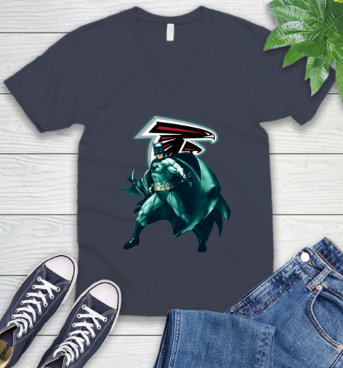 NFL Batman Football Sports Atlanta Falcons V-Neck T-Shirt 9
