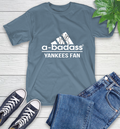 MLB A Badass New York Yankees Fan Adidas Baseball Sports T-Shirt 8