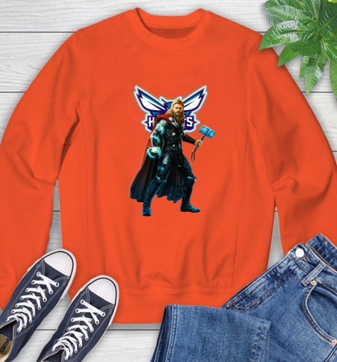 NBA Thor Avengers Endgame Basketball Charlotte Hornets Sweatshirt 4