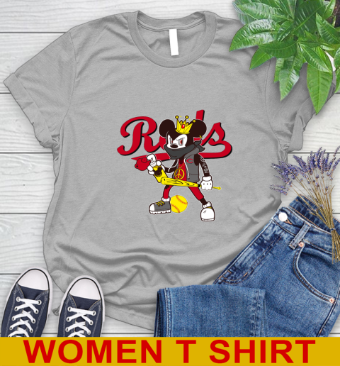 Cincinnati Reds MLB Baseball Mickey Peace Sign Sports Women's T-Shirt 6 Cincinnati Reds MLB Baseball Mickey Peace Sign Sports Women's T-Shirt - Image 6