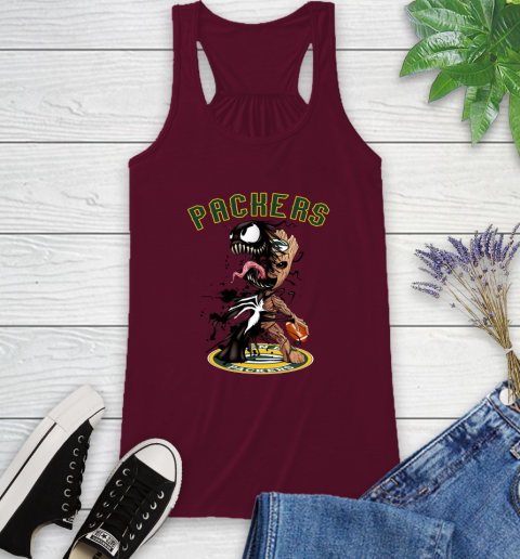 NFL Green Bay Packers Football Venom Groot Guardians Of The Galaxy Racerback Tank 3