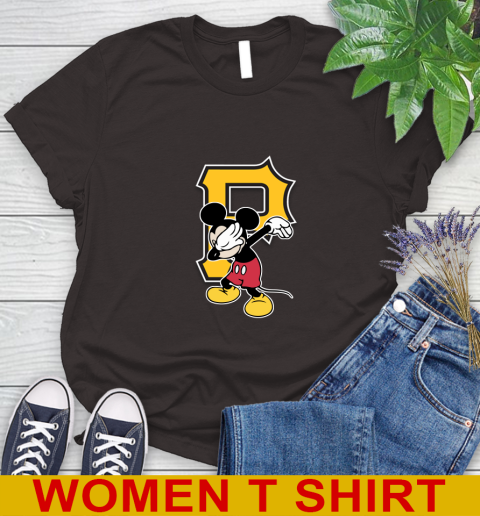 Pittsburgh Pirates MLB Baseball Dabbing Mickey Disney Sports Women's T-Shirt 8