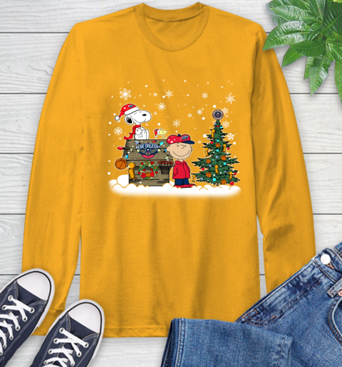 New Orleans Pelicans NBA Basketball Christmas The Peanuts Movie Snoopy Championship Long Sleeve T-Shirt 2