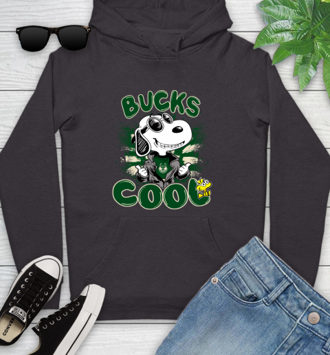 NBA Basketball Milwaukee Bucks Cool Snoopy Shirt Youth Hoodie 6