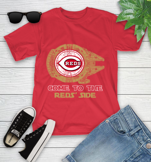 MLB Come To The Cincinnati Reds Side Star Wars Baseball Sports Youth T-Shirt 13