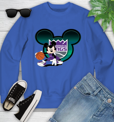NBA Sacramento Kings Mickey Mouse Disney Basketball Youth Sweatshirt 8