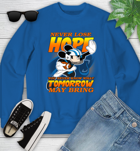 Carolina Panthers NFL Football Mickey Disney Never Lose Hope Youth Sweatshirt 7