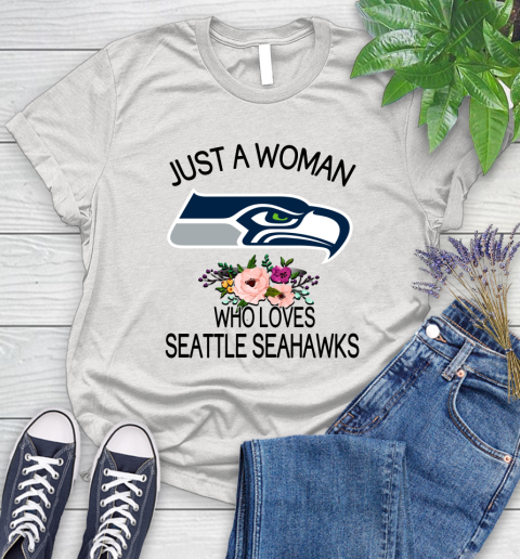 NFL Just A Woman Who Loves Seattle Seahawks Football Sports Women's T-Shirt