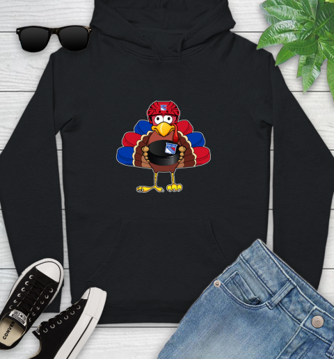 New York Rangers Turkey Thanksgiving Day Youth Hoodie 2