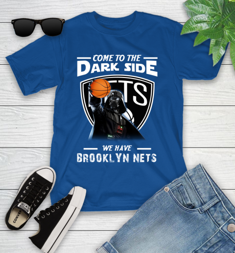 NBA Come To The Dark Side We Have Brooklyn Nets Star Wars Darth Vader Basketball Youth T-Shirt 12