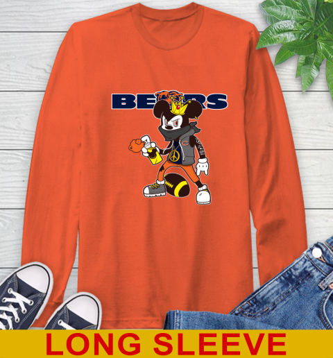 Chicago Bears NFL Football Mickey Peace Sign Sports Long Sleeve T-Shirt 5