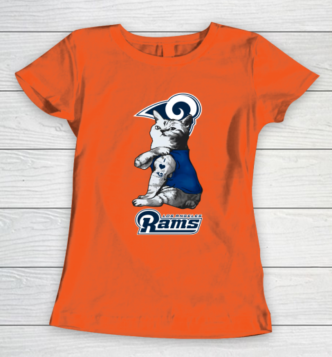 NFL Football My Cat Loves Los Angeles Rams Women's T-Shirt 3