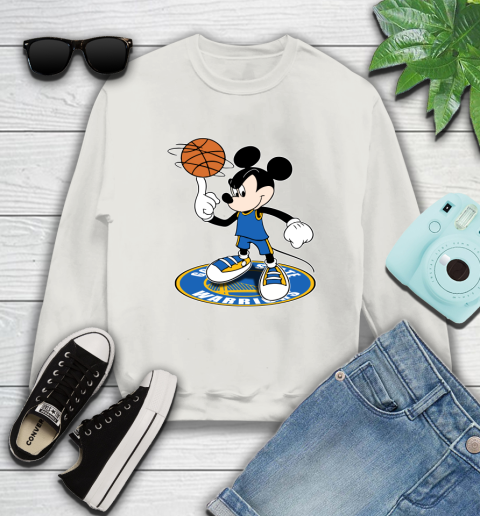 NBA Basketball Golden State Warriors Cheerful Mickey Disney Shirt Sweatshirt 12