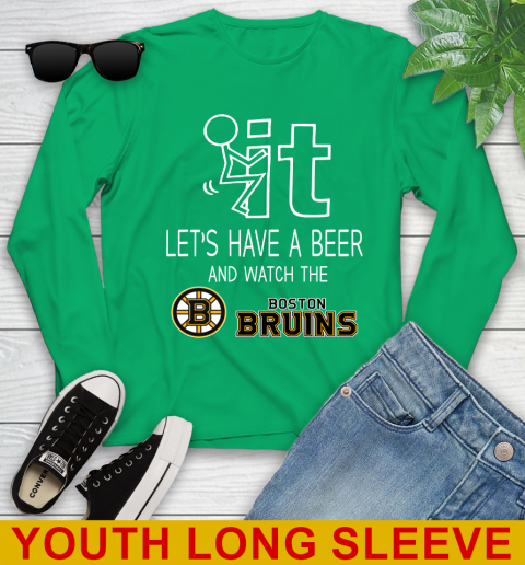 Boston Bruins Hockey NHL Let's Have A Beer And Watch Your Team Sports Youth Long Sleeve 7