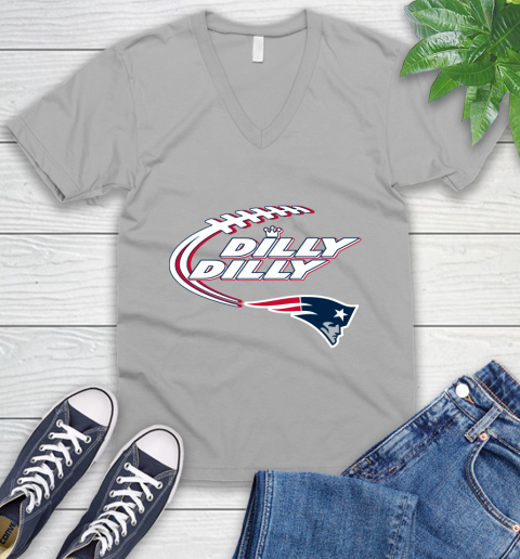 NFL New England Patriots Dilly Dilly Football Sports V-Neck T-Shirt 4