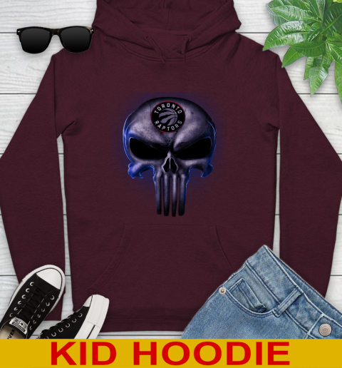 Toronto Raptors NBA Basketball Punisher Skull Sports Youth Hoodie 7