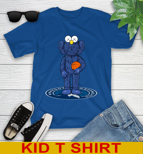 NBA Basketball Minnesota Timberwolves Kaws Bff Blue Figure Shirt Youth T-Shirt 9