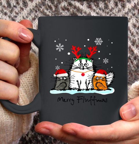 Merry Fluffmas Funny Cat Lover Christmas Gift Ceramic Mug 11oz