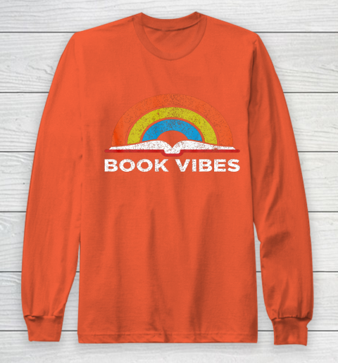 Reading Rainbow t shirt Vintage Retro Book Vibes Rainbow Gift for Reading Lovers Long Sleeve T-Shirt 3