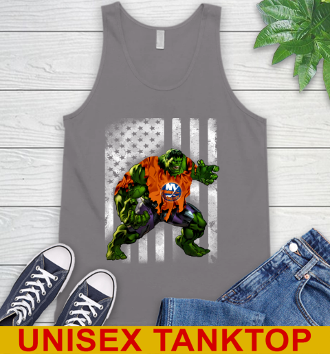 New York Islanders Hulk Marvel Avengers NHL Hockey American Flag Tank Top 6