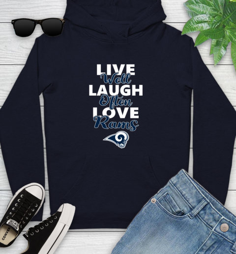 NFL Football Los Angeles Rams Live Well Laugh Often Love Shirt Youth Hoodie 3