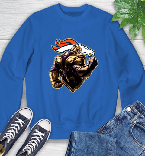 NFL Thanos Avengers Endgame Football Sports Denver Broncos Sweatshirt 8