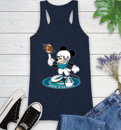 NFL Football Miami Dolphins Cheerful Mickey Disney Shirt Racerback Tank 11